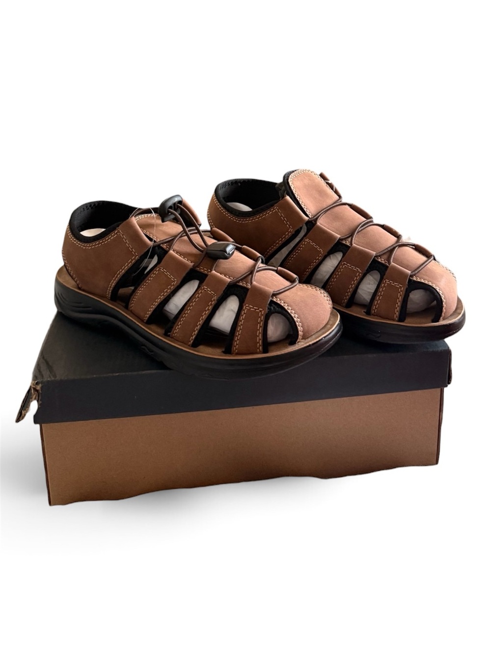 Kids Brown Fisherman Sandals - Comfortable Closed-Toe Summer Shoes